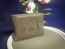 Лазерно гравирано мъжко портмоне от италианска естествена кожа