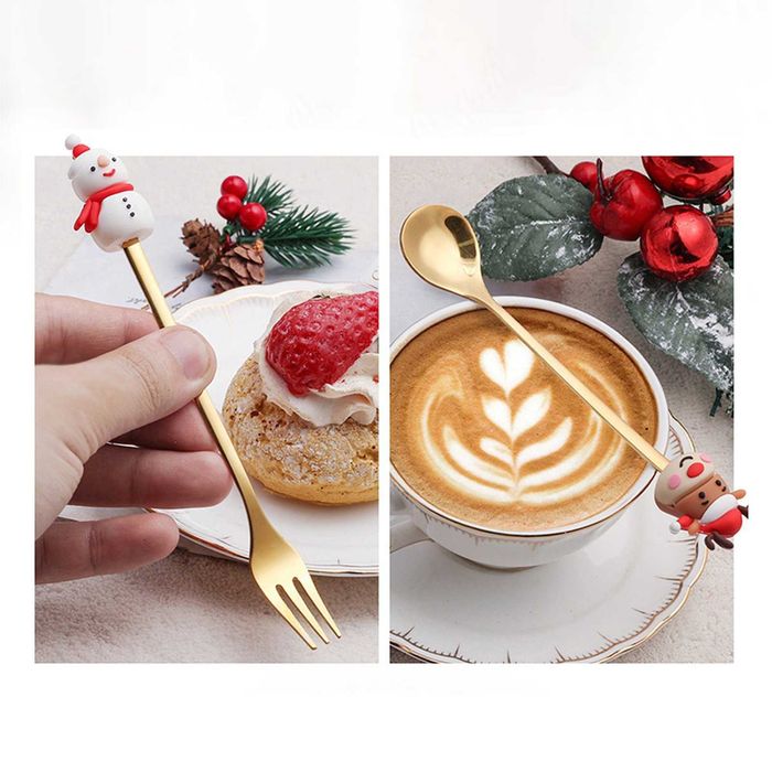 Комплект от 6 броя коледни лъжички и вилички
