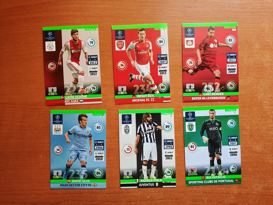 Lot 38 Cartonașe Panini Adrenalyn XL Champions League 2014/2015 – Stare Excelentă (Buffon, Pirlo, Ibrahimović, Modrić)