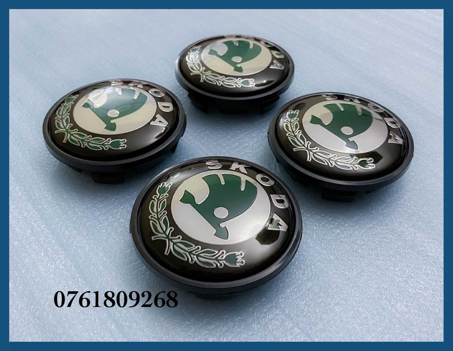 Set 4 capace 65mm 3B7601171 jante aliaj Skoda Octavia Fabia Yeti Rapid