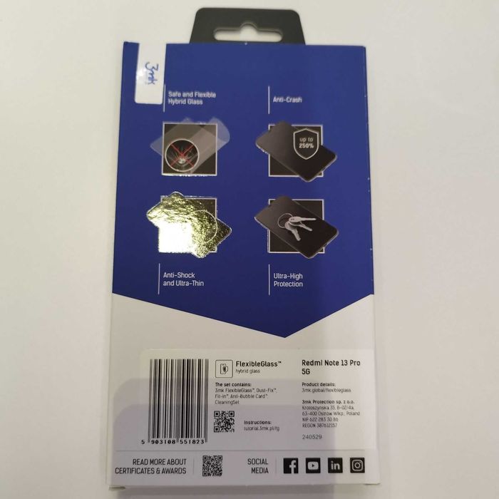 Чисто нов протектор 3mk FlexibleGlass за Xiaomi Redmi Note 13 Pro 5G