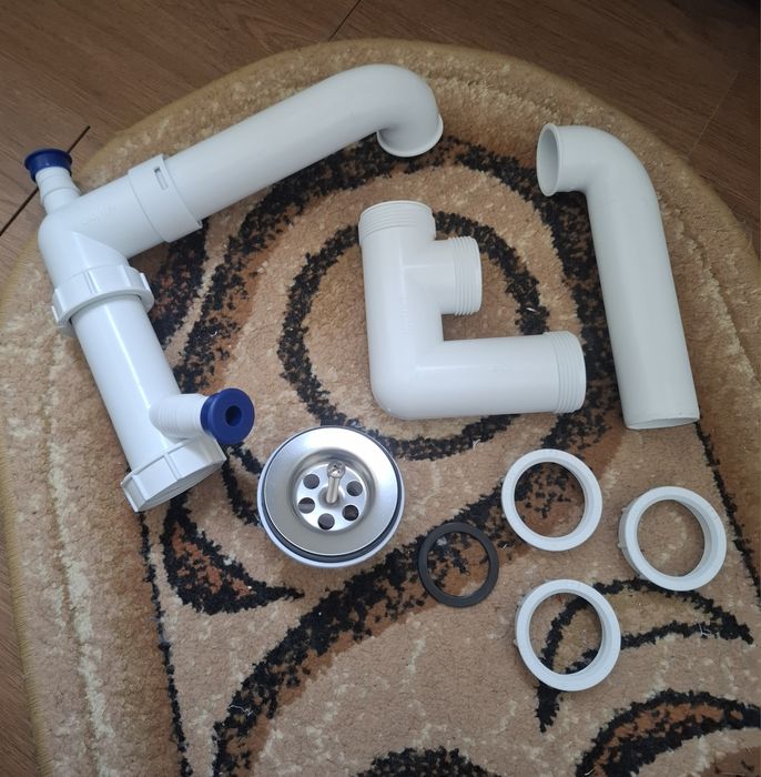 Set sifoane chiuvetă + ventil scurgere – noi, nefolosite