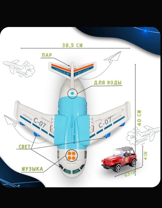 Игрушка самолёт с машинками
