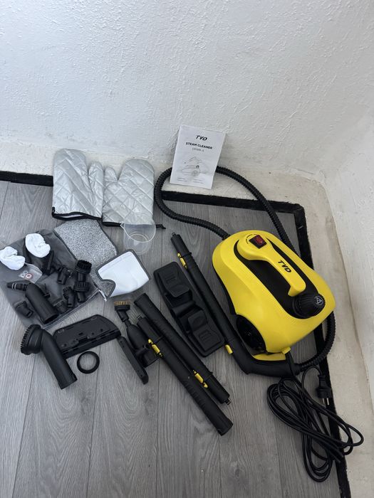 Мултифункционална Парочистачка TVD Steam Cleaner 1.53L Голяма Силна Пароструйка, с Много Аксесоари!