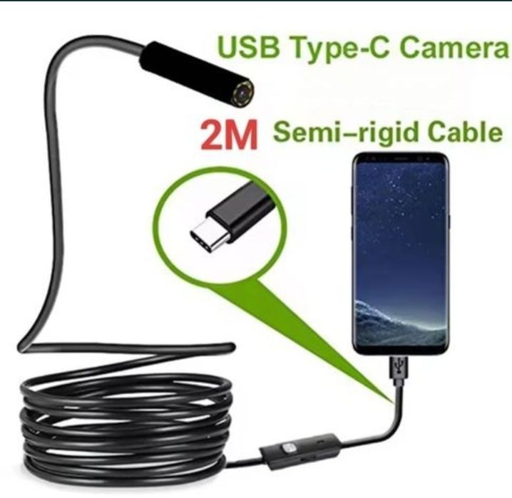 Camera inspecție 2m, cameră flexibilă android TIP C cu leduri