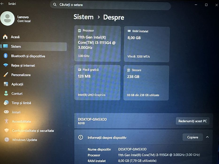 Lenovo IdeaPad 3 15ITL6, Intel Core i3 1115G4 4.1 GHz, 15.6 Full HD 8GB, SSD 256GB