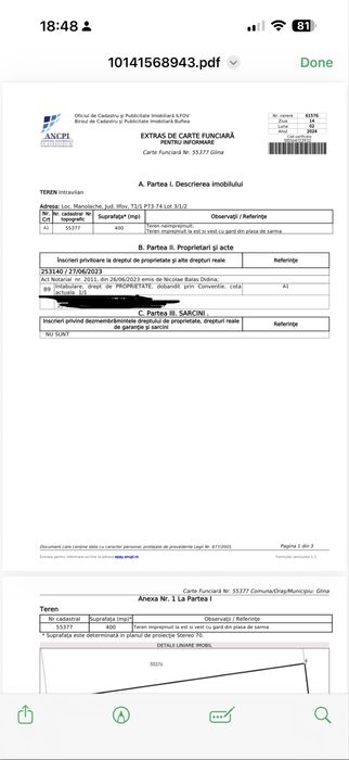 Teren Manolache 400 mp