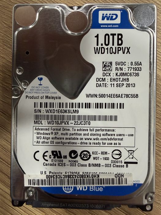Жёсткий диск 2,5" 1ТБ