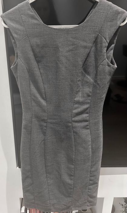 Сив костюм от сако и рокля H&M