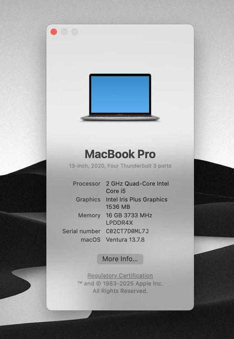 MacBook Pro 13" 1TB SSD 16GB RAM i5