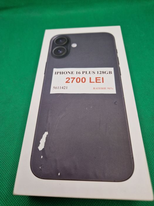 Iphone 16 plus 128gb 91% baterie la cutie•Amanet Lazar Crangasi•56114
