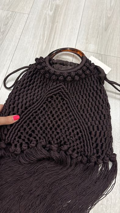 Zara Жестока дамска лятна чанта с ресни