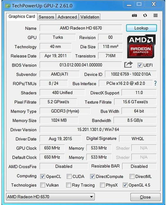 QTHREE Radeon HD 6570 Placă Video Low Profile 1GB DDR3 Dual HDMI