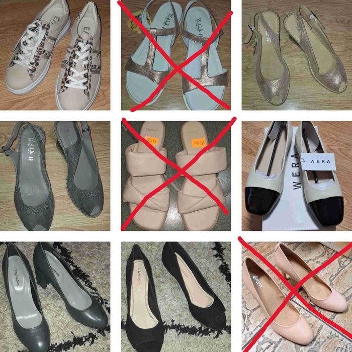 Pantofi de dama din piele naturala, diferite masuri