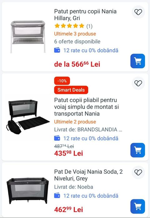Pătuț pliabil bebe și copii