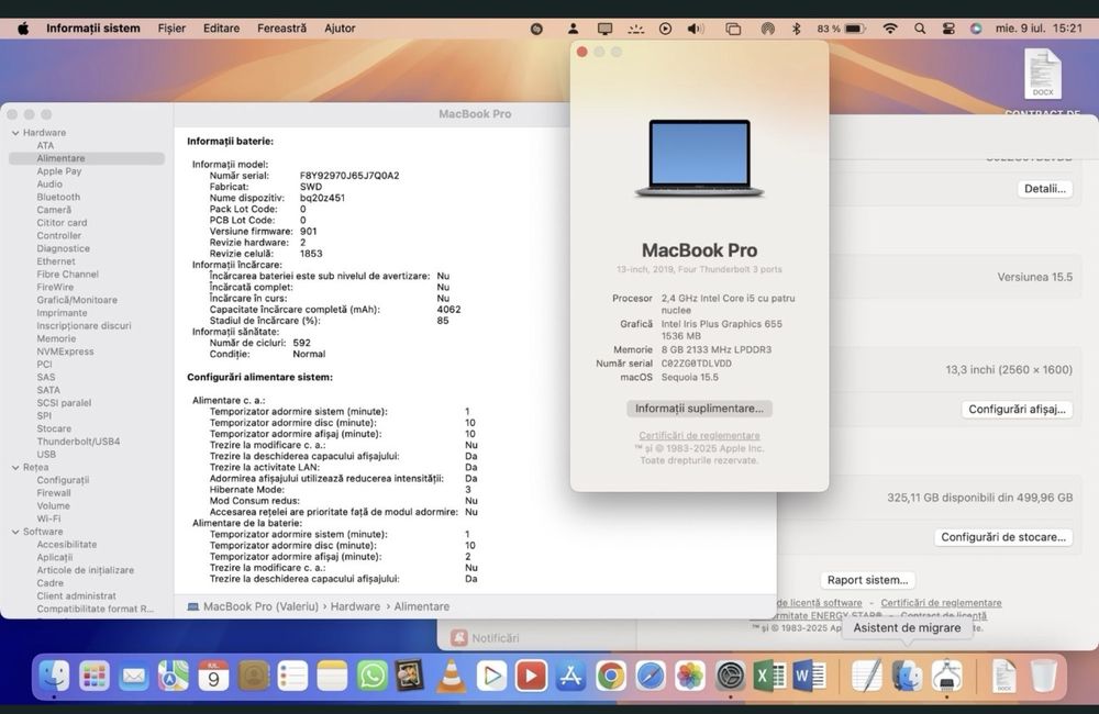 Laptop Macbook Pro 13 inch din 2019, cu 512 gb, touchbar și touch id