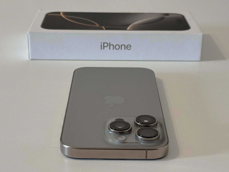 Бартер! Гаранция! Като НОВ! iPhone 16 Pro Natural Titanium (Сив) 91% Батерия.