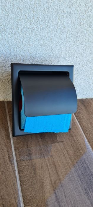 Черна Поставка за тоалетна хартия за вграждане държач стойка поставка