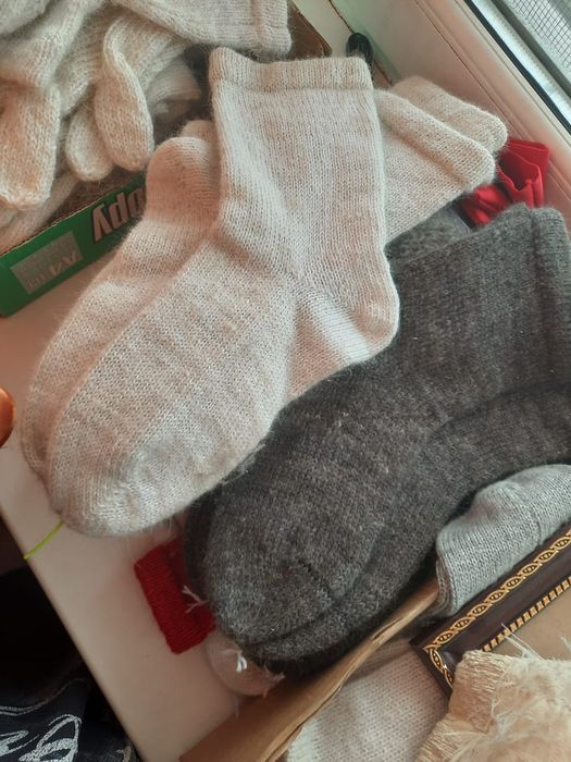 Носки с собачей шерсти пуха.