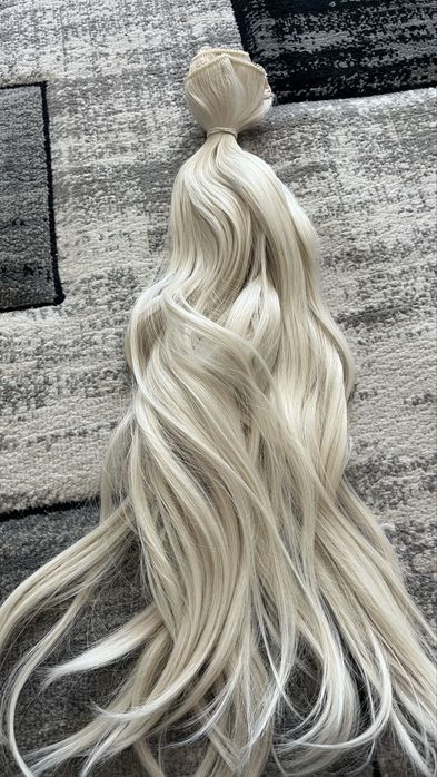 O bijuterie ,clip on extensii de par blond,60 cm si 50 cm