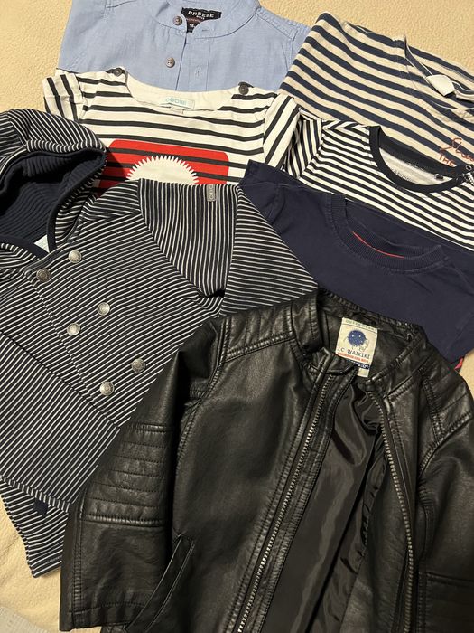 Кожено яке, преходно спортно сако и лот блузи за момче 3г/98