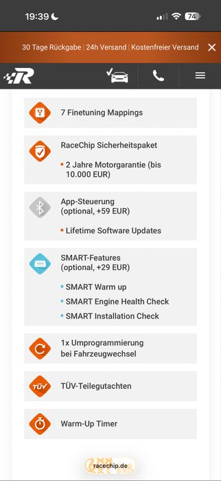 Racechip чиптунинг за Mercedes OM654