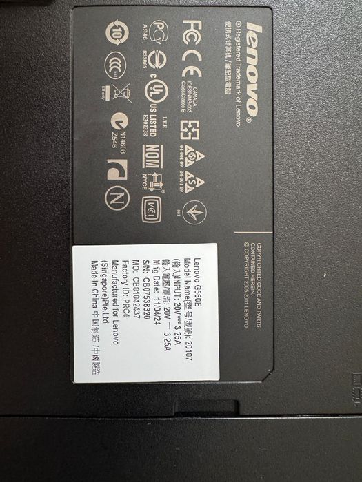 Lenova model G560e