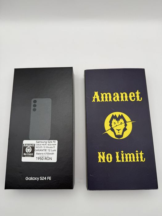 Samsung S24 FE 128GB Graphite NOU Garantie 12 Luni , AMANET NO LIMIT.