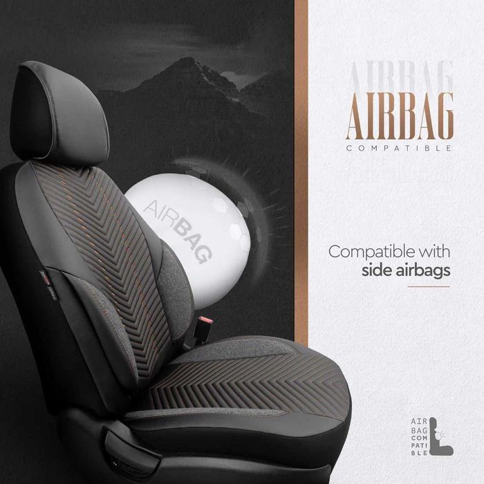 Комплект Луксозна Тапицерия OTOM Advanced – Еко кожа, Черно/Оранжево.