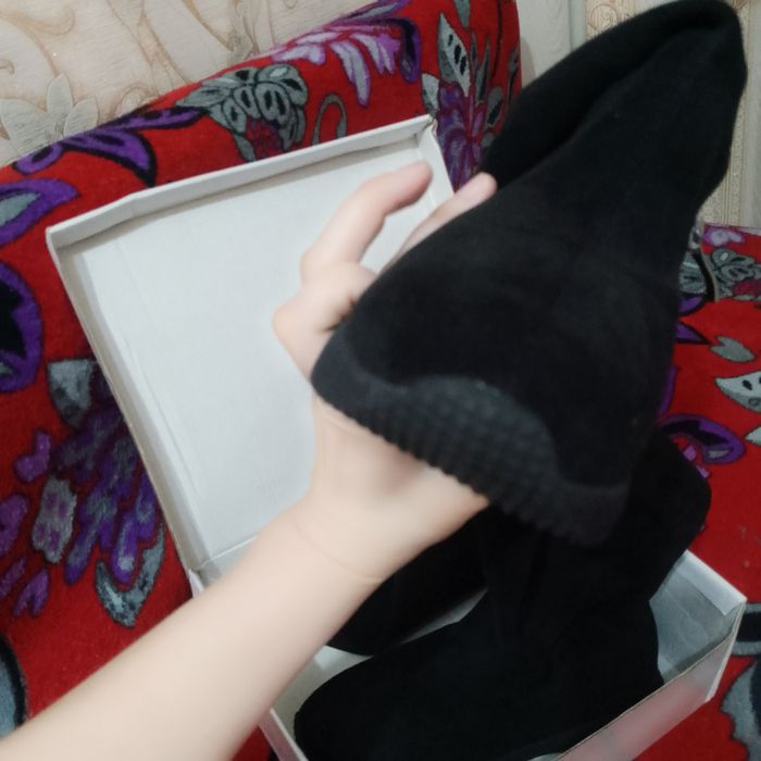 Замшевый длинный сапоги