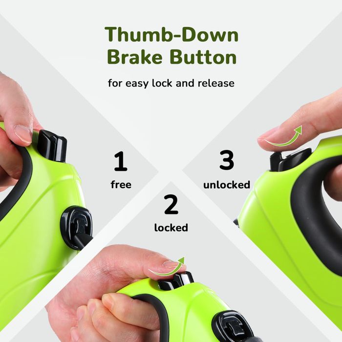 Lesă retractabilă pentru câini Pecute cu suport pentru sac