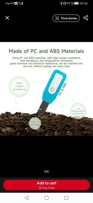 Tester de Sol Inteligent Tuya cu Wireless, Măsurator de Temperatură și