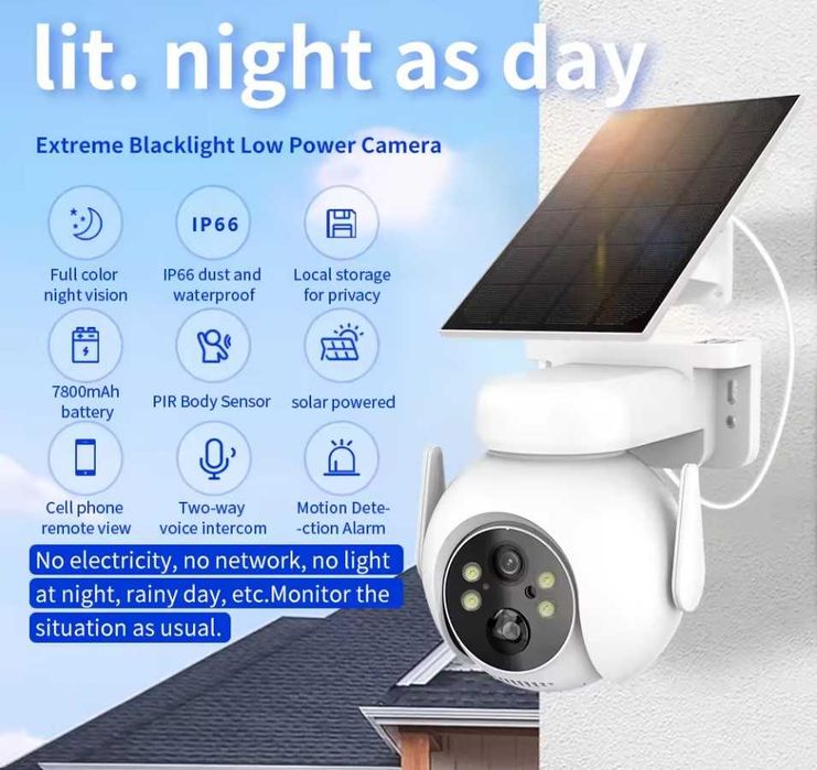 8141 WiFi соларна камера 4G SIM Full HD 6 mp