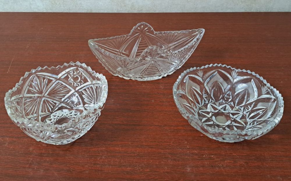 Ваза -ладья хрусталь