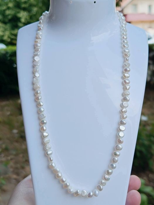 Perle naturale de cultura baroc cu inchizatoare din argint de 925