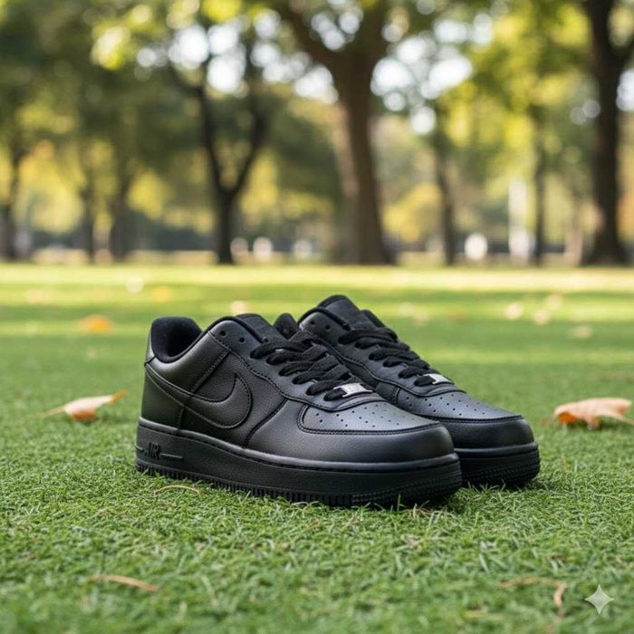 Adidasi Nike Air Force One Triple Black - Adidasi Fete Baieti