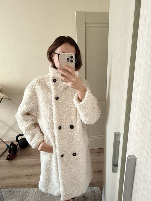 Тэдди шубка белого цвета