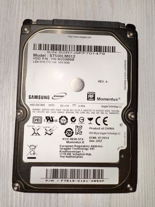 Продаю жёсткий диски HDD 500Gb