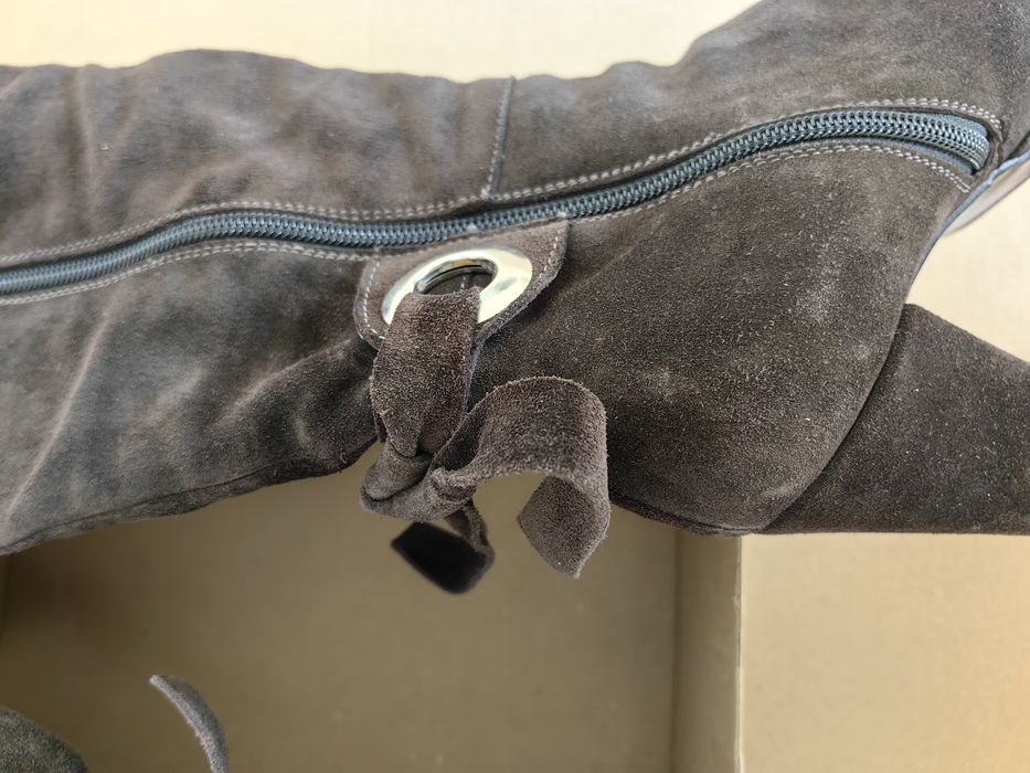 Cizme piele intoarsa, cu toc Nr. 37