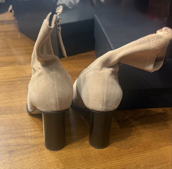 Ghete Zara 38 piele intoarsa