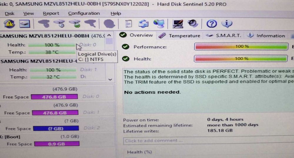 SSD 512GB Samsung M2 Nvme  PCIE gen4 , Nou, Garantie 1 AN, format 2280