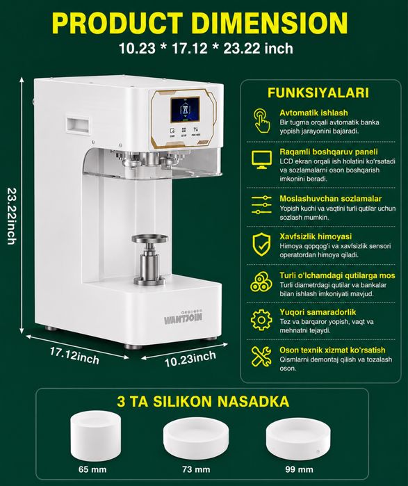 WantJoin avtomatik banka/quti yopish (can sealer) mashinasi