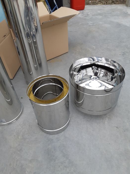 Coș de fum/ogeag/hrubă din inox cu dublu perete sau mono imp. italia