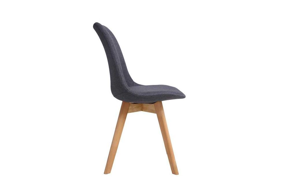 Стол, Gaston, Тапициран, Сив или бежов, Дървени крака, 56.5х43х83.5см.