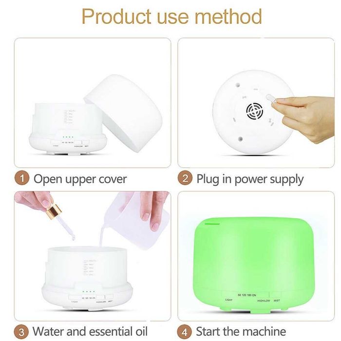 ГОЛЯМА LED ЛАМПА 7 цвята и ДИСТАНЦИОННО, Арома дифузер, овлажнител