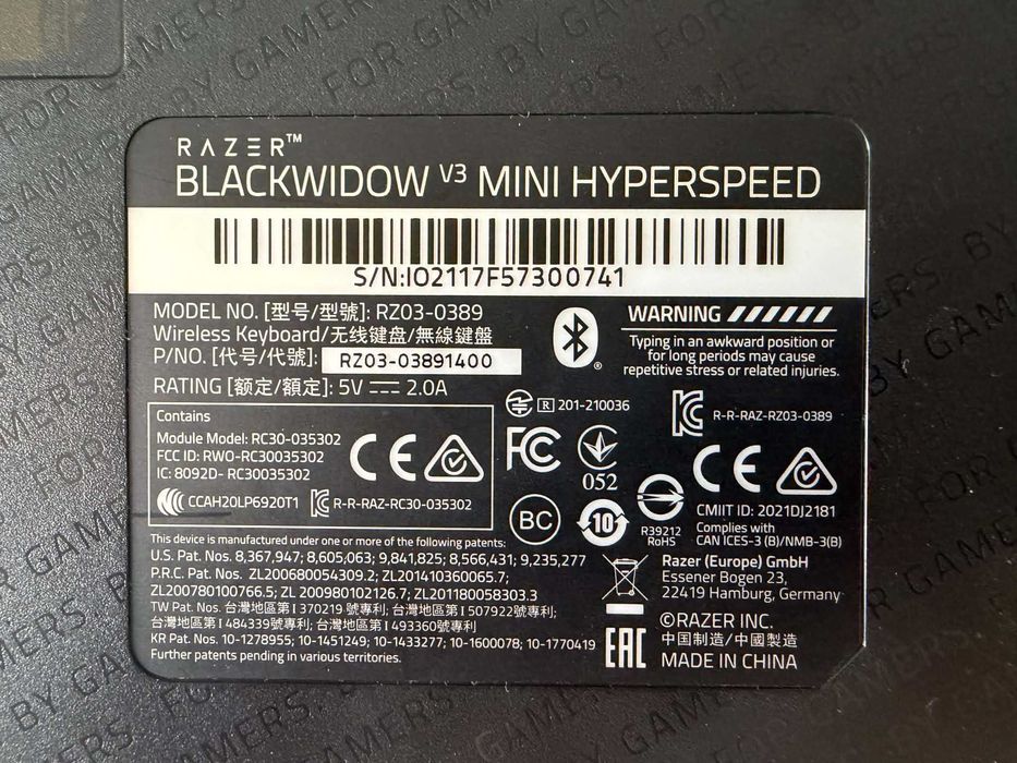Клавиатура Razer Blackwidow Hyperspeed mini v3