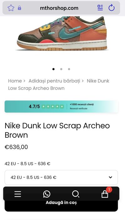 Adidasi Nike Dunk Low Scrap marimea 42