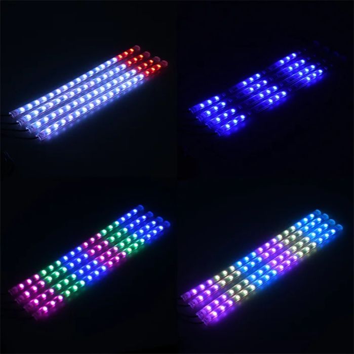 Set 4 Benzi LED Auto RGB Symphony Control Bluetooth Mufa USB 72 Leuri Banda
