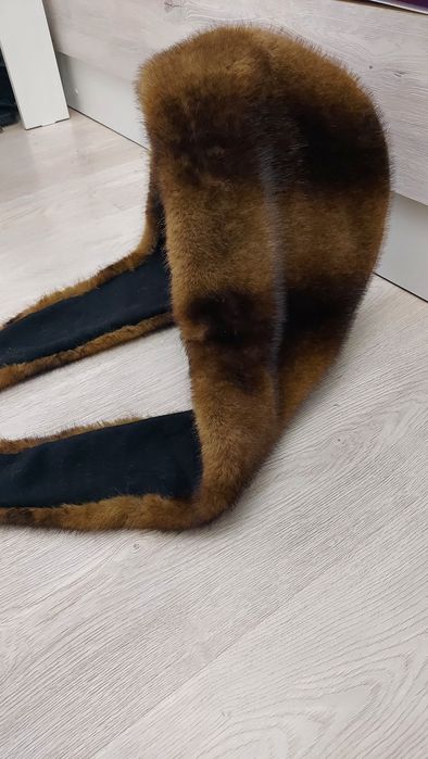 Новый Норковый капор капюшон