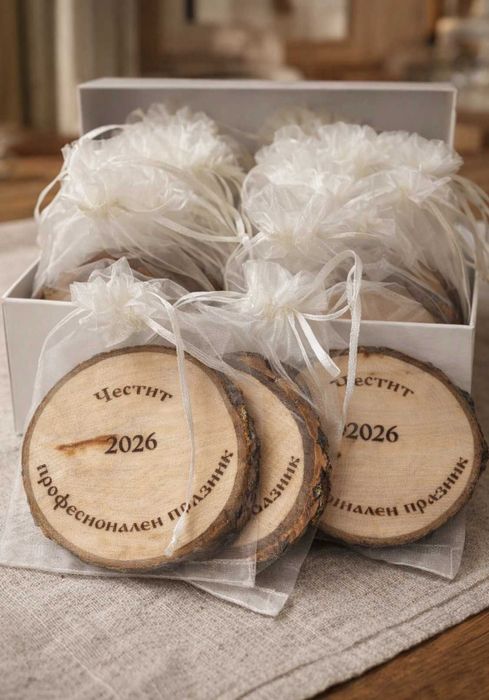 ПЕРСОНАЛНИ дървени подаръчета за гости